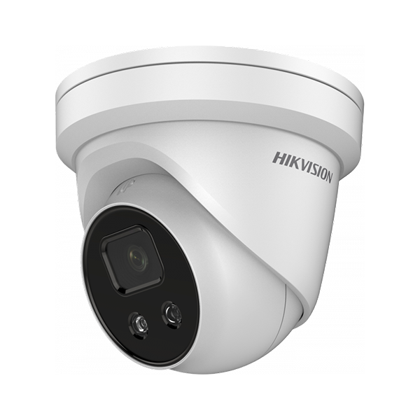 Hikvision DS-2CD2346G2-ISU/SL(2.8mm)(C) AcuSense 4MP fixed lens Darkfighter turret camera with IR, built-in speaker & alarm